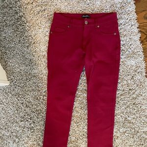 maroon jeggings